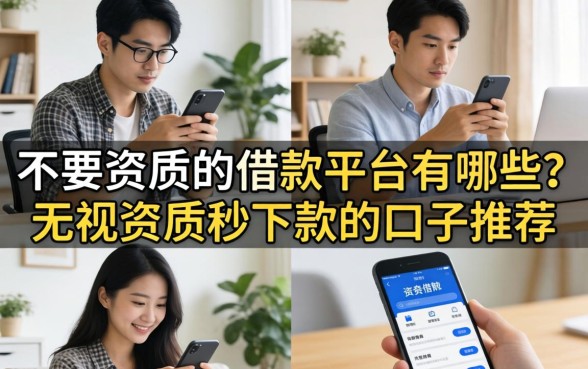 不要资质的借款平台有哪些?无视资质秒下款的口子推荐 不要资质的借款平台有哪些
