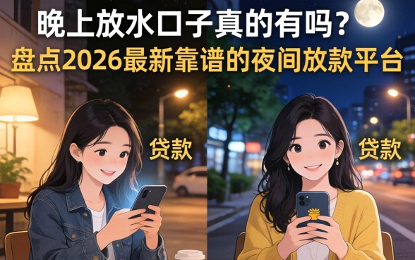 晚上放水口子真的有吗？盘点2026最新靠谱的夜间放款平台