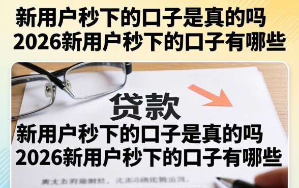 2026新用户秒下的口子有哪些