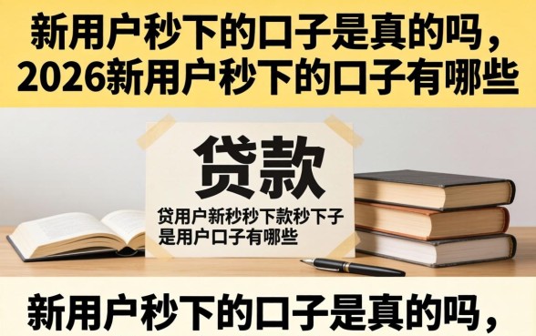 2026新用户秒下的口子有哪些