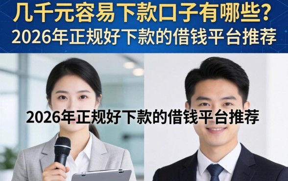 几千元容易下款口子有哪些？2026年正规好下款的借钱平台推荐