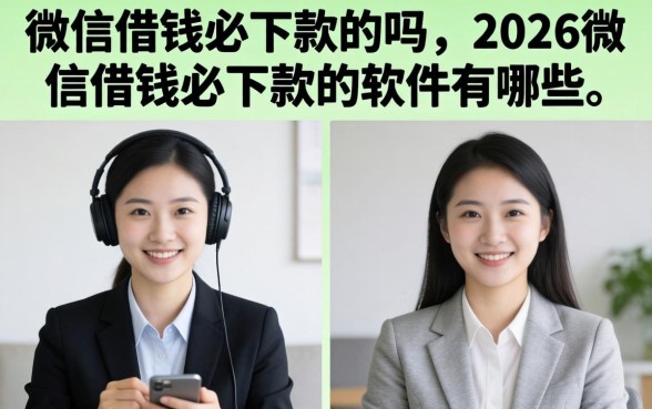 2026微信借钱必下款的软件有哪些