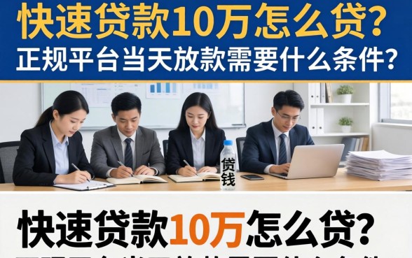 快速贷款10万怎么贷?正规平台当天放款需要什么条件 正规平台当天放款需要什么条件