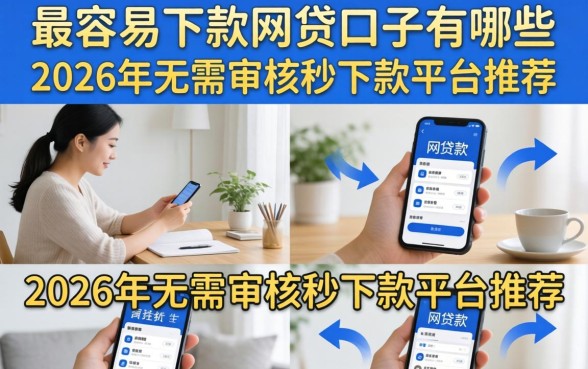 2026年无需审核秒下款平台推荐
