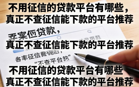 不用征信的贷款平台有哪些，真正不查征信能下款的平台推荐