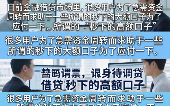 秒下的高额口子真的有吗?2026年最新秒下款的高额口子推荐 2026年最新秒下款的高额口子推荐