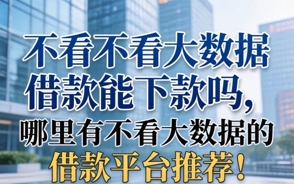 不看不看大数据借款能下款吗，哪里有不看大数据的借款平台推荐