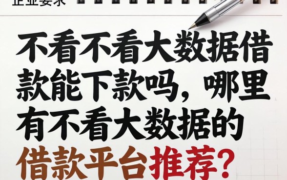 哪里有不看大数据的借款平台推荐
