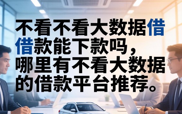 哪里有不看大数据的借款平台推荐