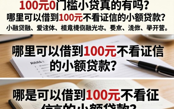 哪里可以借到100元不看征信的小额贷款