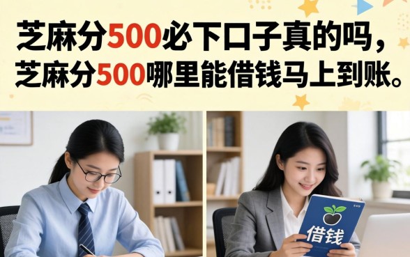 芝麻分500必下口子真的吗，芝麻分500哪里能借钱马上到账？
