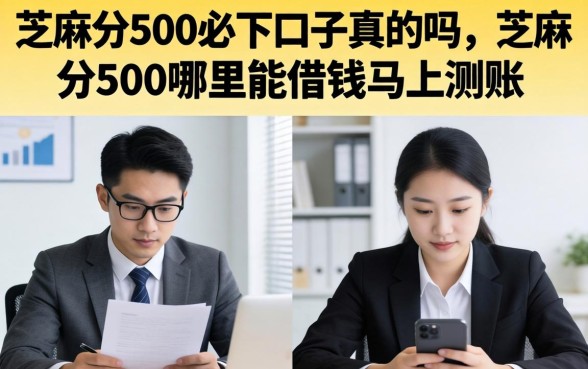 芝麻分500哪里能借钱马上到账