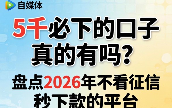盘点2026年不看征信秒下款的平台