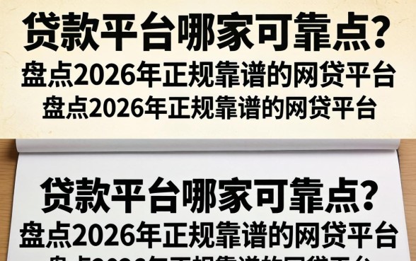 贷款平台哪家可靠点?盘点2026年正规靠谱的网贷平台 盘点2026年正规靠谱的网贷平台