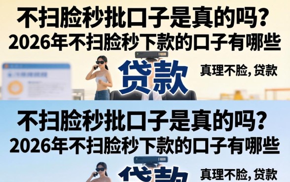 不扫脸秒批口子是真的吗？2026年不扫脸秒下款的口子有哪些