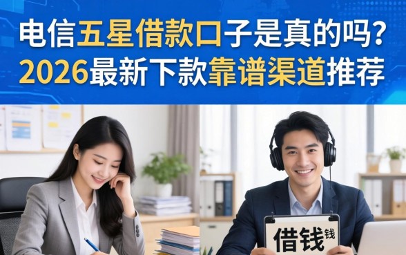 电信五星借款口子是真的吗?2026最新下款靠谱渠道推荐 2026最新下款靠谱渠道推荐