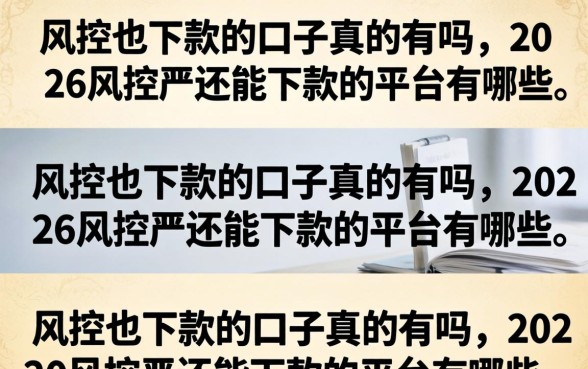 2026风控严还能下款的平台有哪些