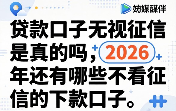 贷款口子无视征信是真的吗，2026年还有哪些不看征信的下款口子