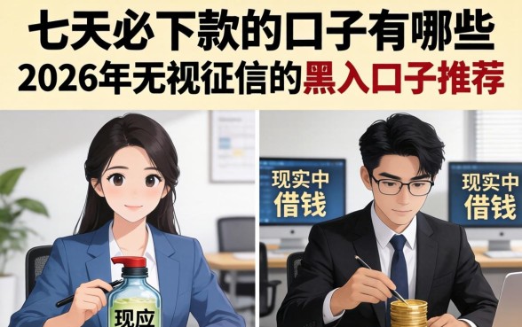 七天必下款的口子有哪些,2026年无视征信的黑户口子推荐 2026年无视征信的黑户口子推荐