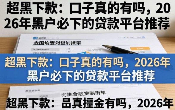 超黑下款的口子真的有吗,2026年黑户必下的贷款平台推荐 2026年黑户必下的贷款平台推荐