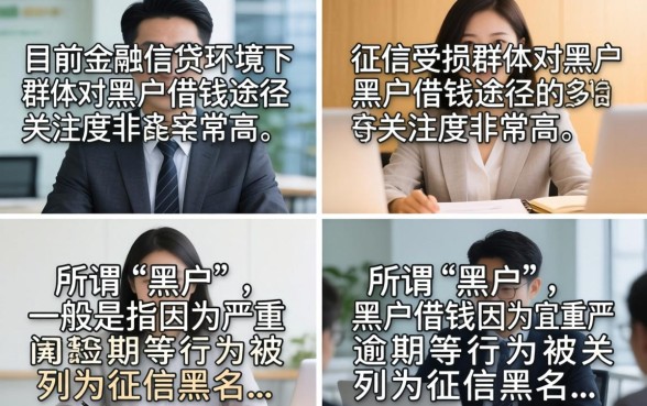 黑户借钱途径有哪些？征信黑户哪里可以借到钱