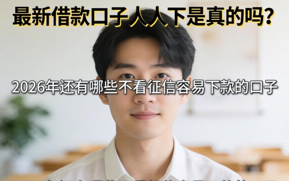 最新借款口子人人下是真的吗？2026年还有哪些不看征信容易下款的口子？