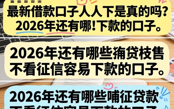 2026年还有哪些不看征信容易下款的口子