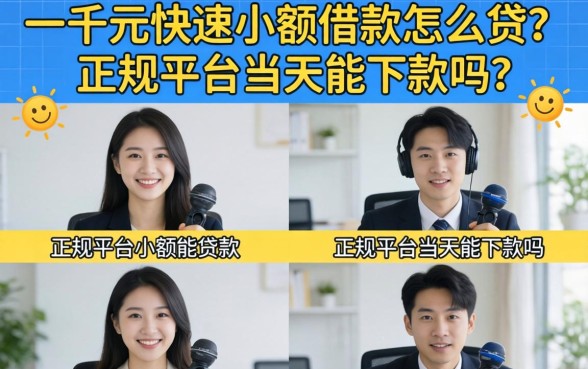 一千元快速小额借款怎么贷