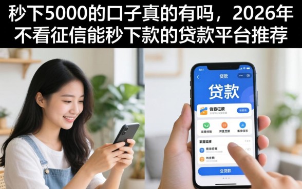 2026年不看征信能秒下款的贷款平台推荐