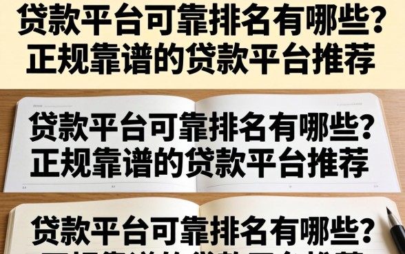 贷款平台可靠排名有哪些？正规靠谱的贷款平台推荐