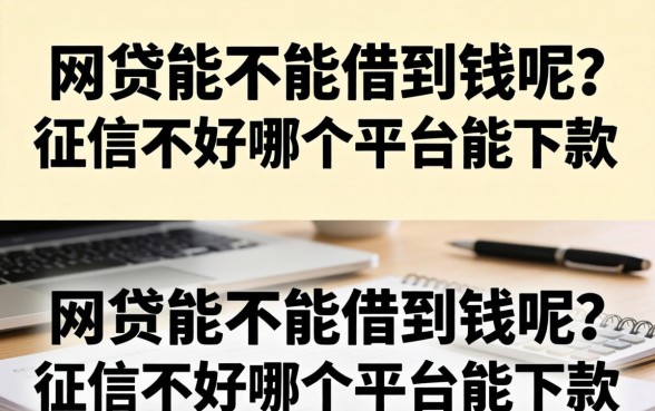征信不好哪个平台能下款