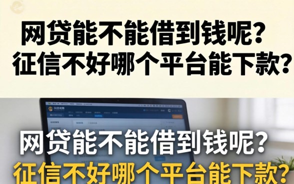 征信不好哪个平台能下款