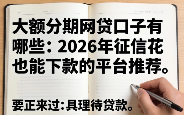 大额分期网贷口子有哪些,2026年征信花也能下款的平台推荐 2026年征信花也能下款的平台推荐