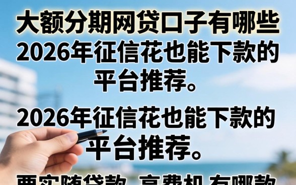 大额分期网贷口子有哪些,2026年征信花也能下款的平台推荐 2026年征信花也能下款的平台推荐