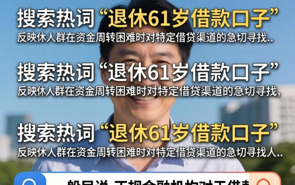退休61岁借款口子有哪些？61岁老人哪里能借到钱