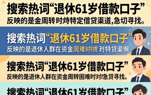 退休61岁借款口子有哪些?61岁老人哪里能借到钱 退休61岁借款口子有哪些