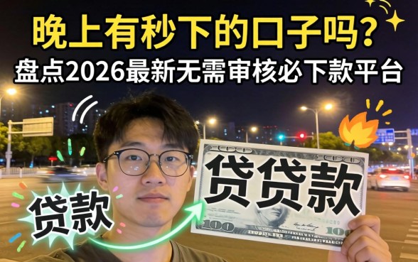 晚上有秒下的口子吗？盘点2026最新无需审核必下款平台
