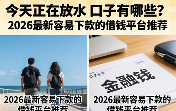 今天正在放水的口子有哪些？2026最新容易下款的借钱平台推荐