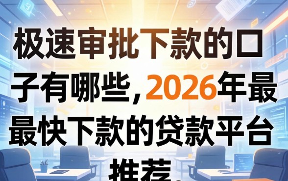 2026年最快下款的贷款平台推荐