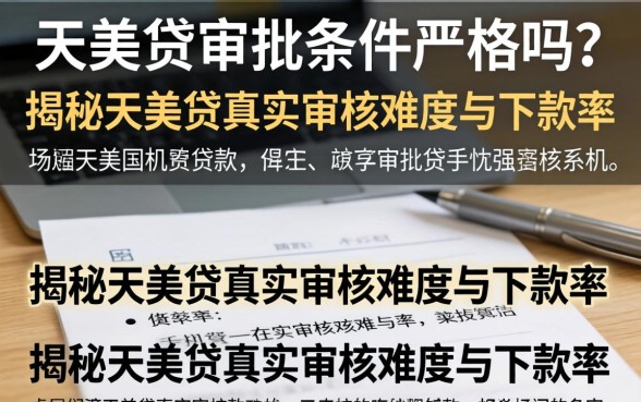 天美贷审批条件严格吗?揭秘天美贷真实审核难度与下款率 揭秘天美贷真实审核难度与下款率