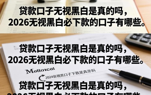 贷款口子无视黑白是真的吗，2026无视黑白必下款的口子有哪些