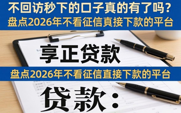 盘点2026年不看征信直接下款的平台