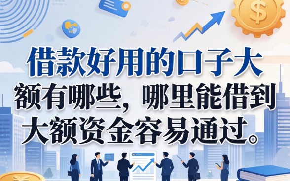 借款好用的口子大额有哪些，哪里能借到大额资金容易通过