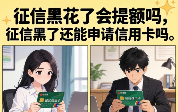 征信黑花了会提额吗，征信黑了还能申请信用卡吗