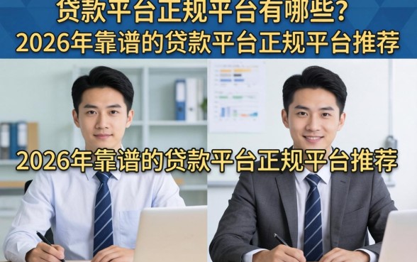 贷款平台正规平台有哪些？2026年靠谱的贷款平台正规平台推荐