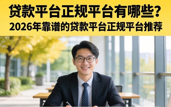 2026年靠谱的贷款平台正规平台推荐
