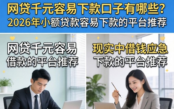 网贷千元容易下款口子有哪些?2026年小额贷款容易下款的平台推荐 2026年小额贷款容易下款的平台推荐