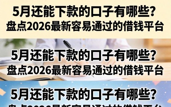 5月还能下款的口子有哪些？盘点2026最新容易通过的借钱平台
