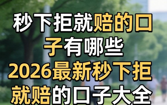 秒下拒就赔的口子有哪些,2026最新秒下拒就赔的口子大全 2026最新秒下拒就赔的口子大全
