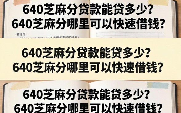 640芝麻分贷款能贷多少?640芝麻分哪里可以快速借钱? 640芝麻分哪里可以快速借钱
